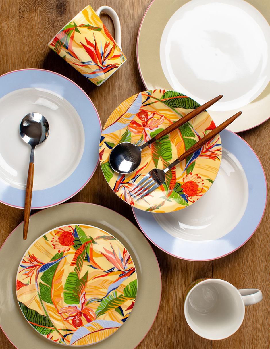 Vajilla cerrada paradise de porcelana para 4 personas 6