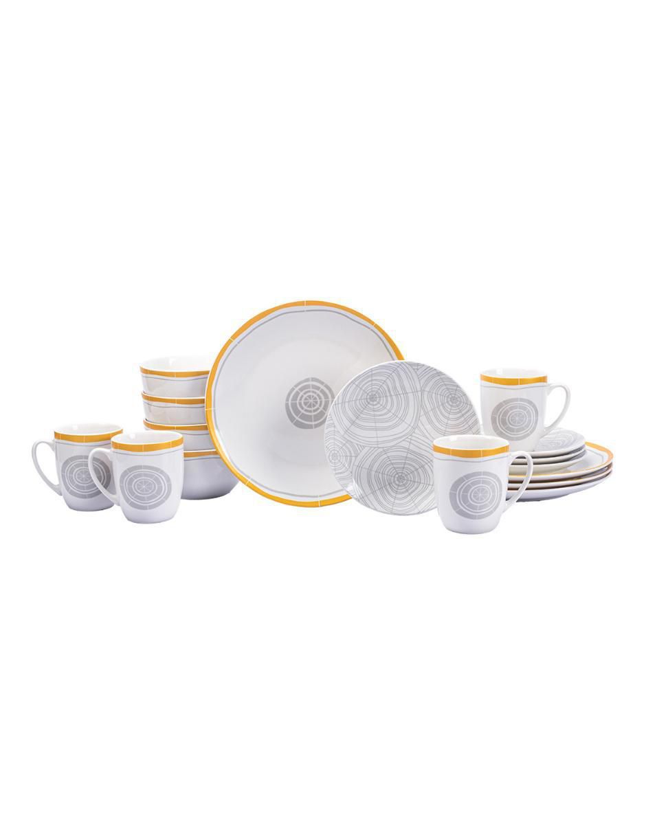Vajilla cerrada graywood de porcelana para 4 personas Vajilla cerrada graywood de porcelana para 4 personas