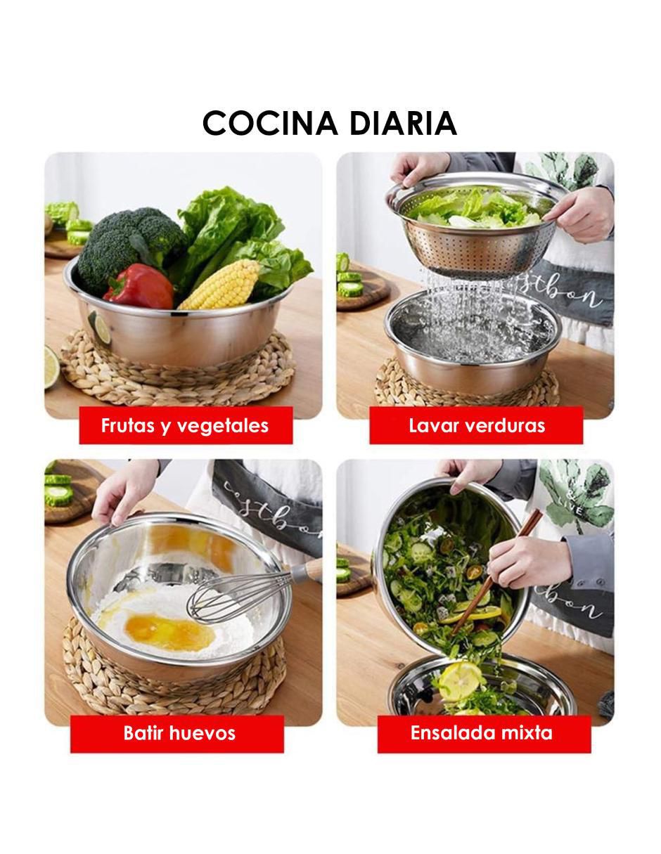 Set ensaladera de acero inoxidable 5