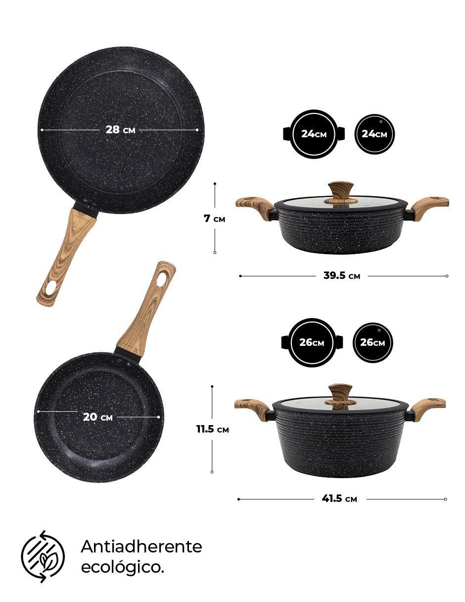 Set de sartenes queen sense love cook  "de" mármol