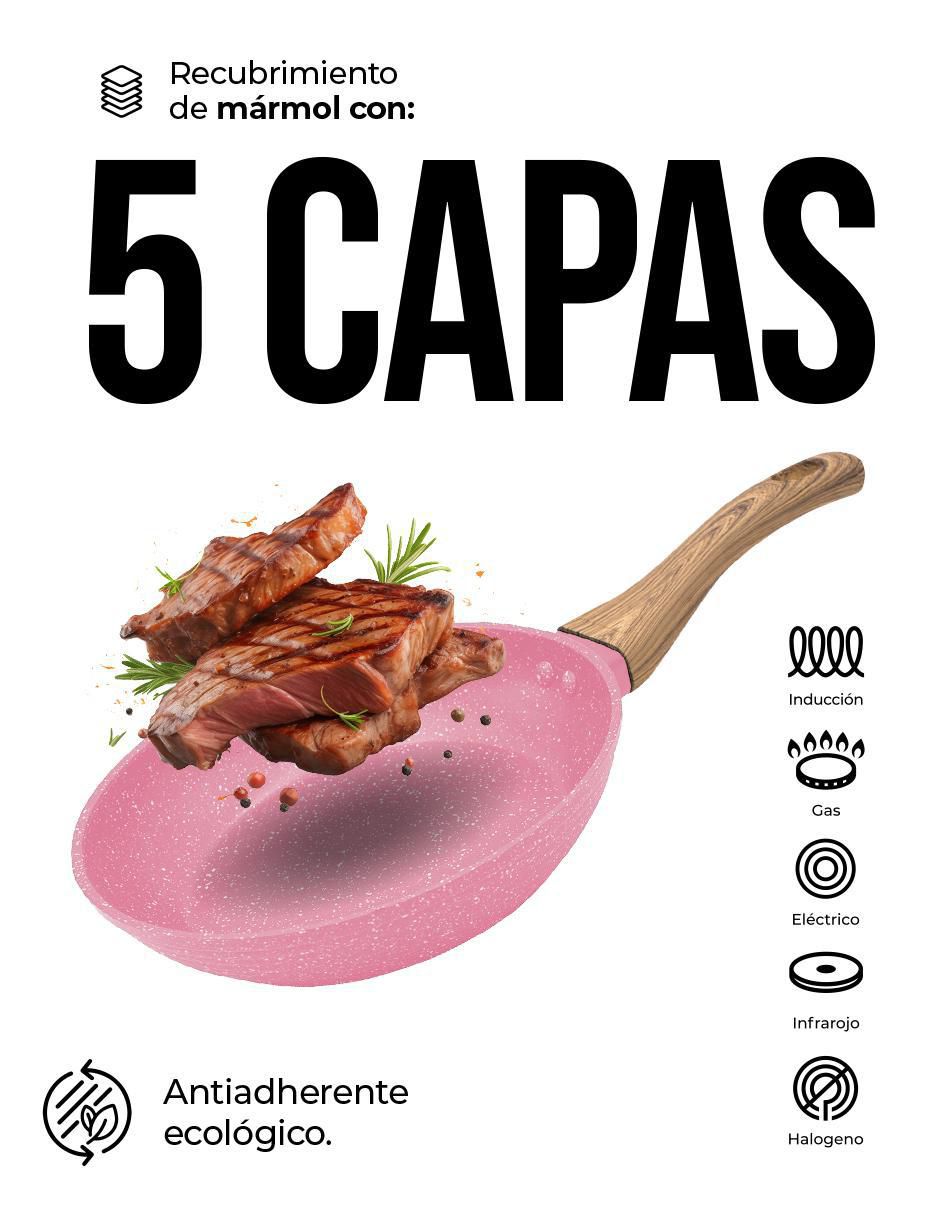 Set de sartenes Love Cook de mármol 6 piezas