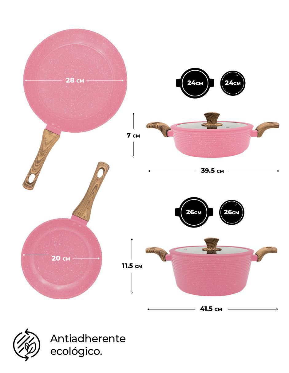 Set de sartenes Love Cook de mármol 6 piezas