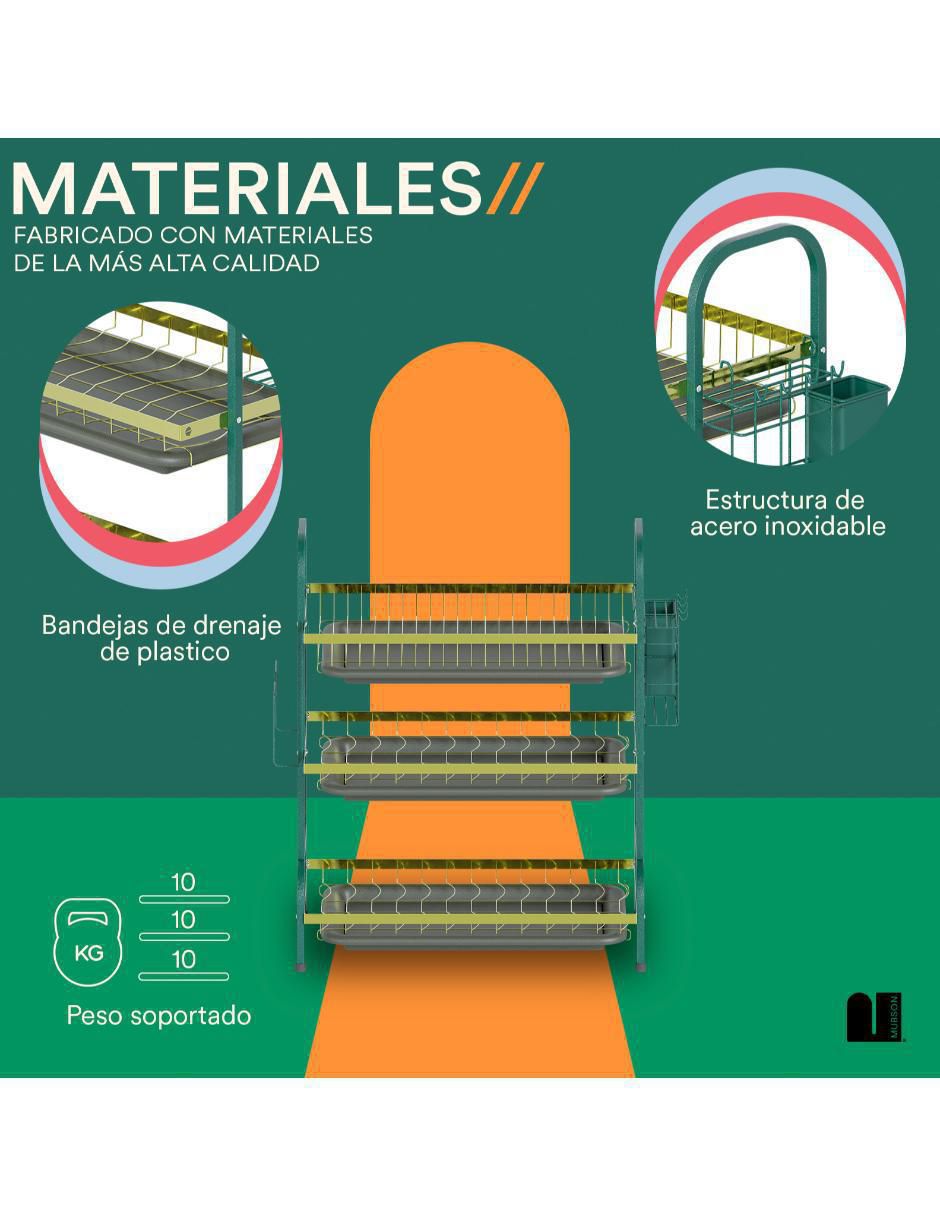 Escurridor de trastes de acero inoxidable 5