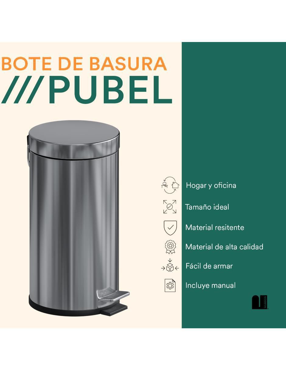 Bote de basura de acero inoxidable