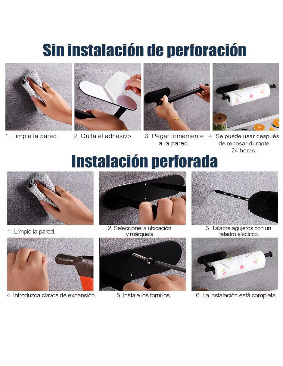 Portarrollos de acero inoxidable 1 rollo 3