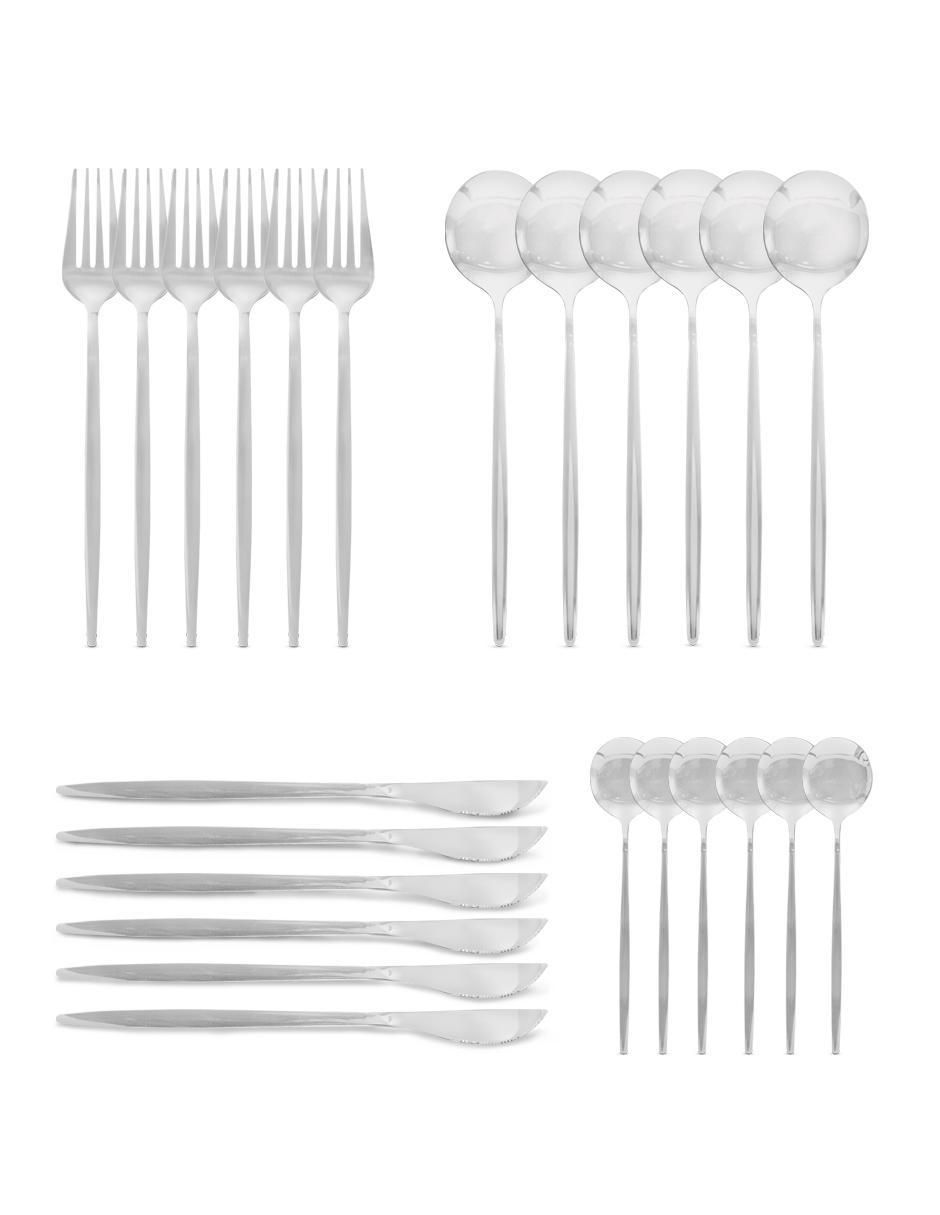 Set cubiertos de acero inoxidable 24 piezas