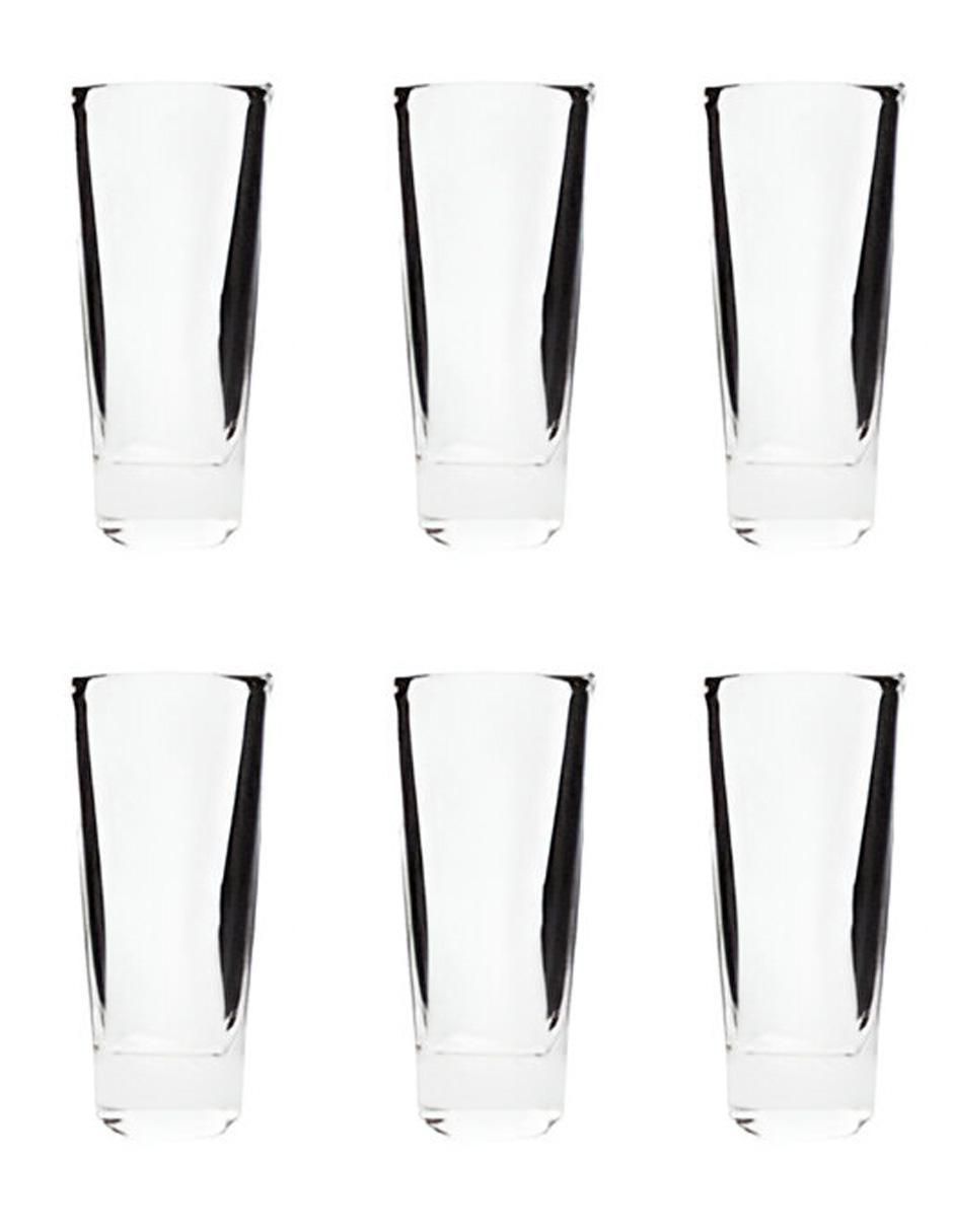 Set de tequileros de vidrio con 6 piezas