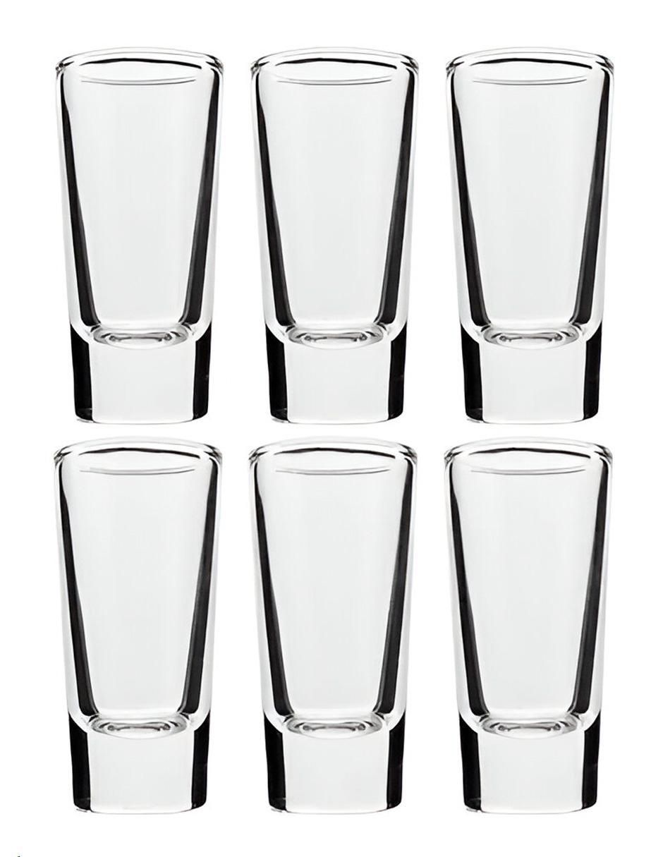 Set de tequileros de vidrio con 6 piezas