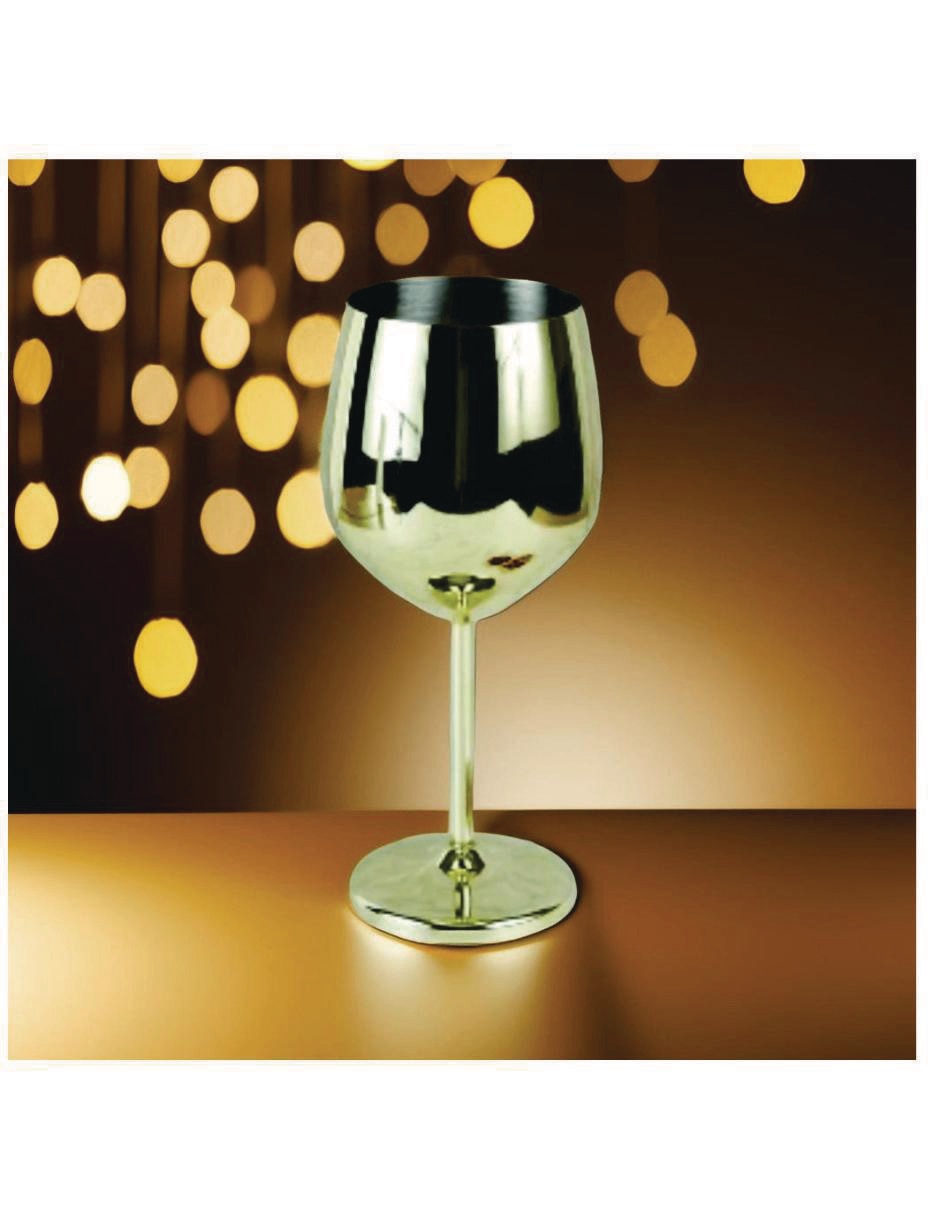Set de copas para vino de acero inoxidable 4