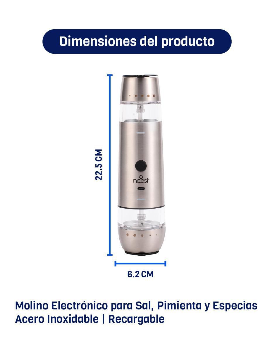 Set salero y pimentero de acero inoxidable 7