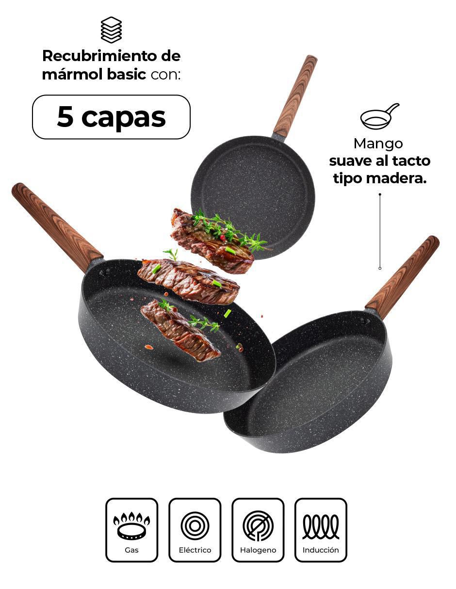 Set de sartenes Love Cook de mármol 3 piezas 3