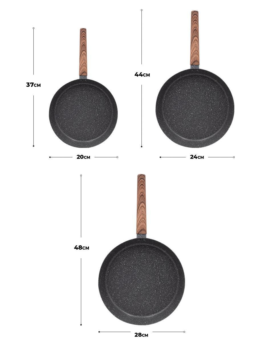 Set de sartenes Love Cook de mármol 3 piezas 2