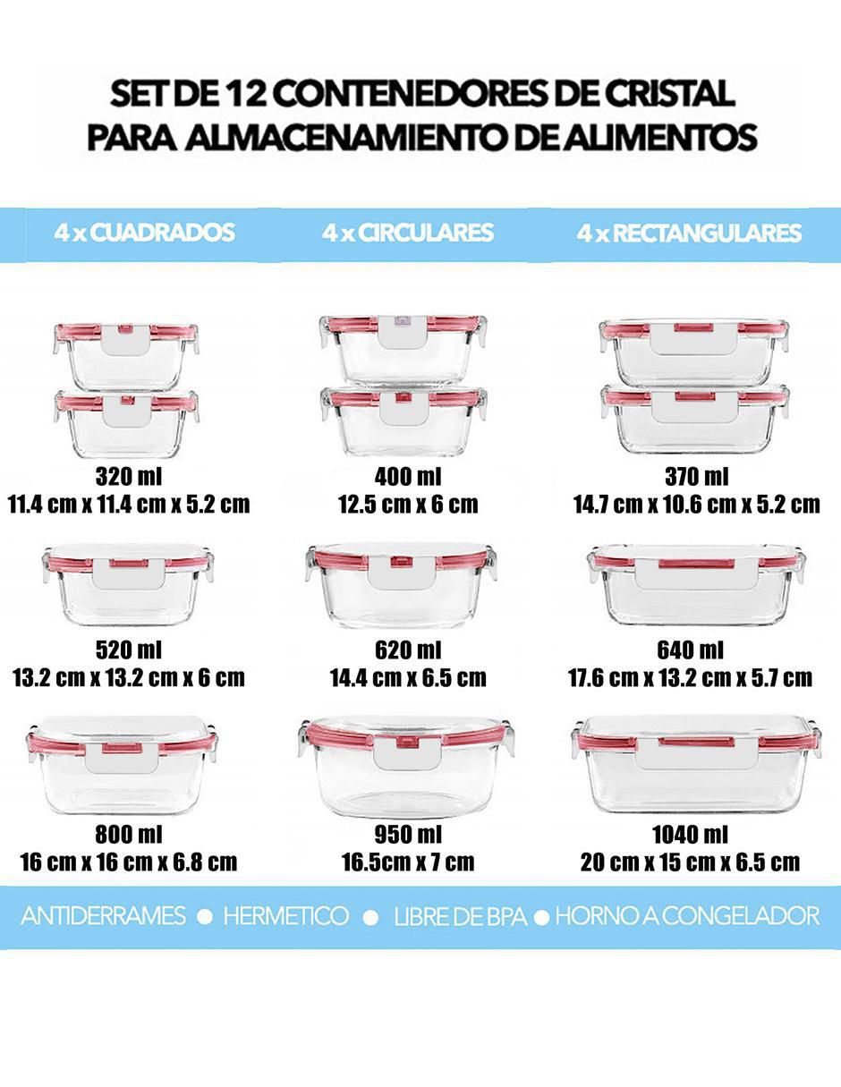 Set contenedores de vidrio 12 piezas 4