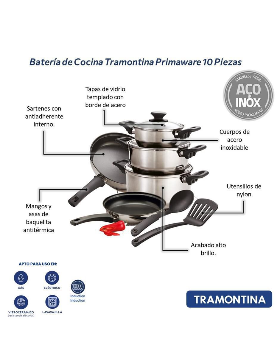 Batería de cocina Primaware de acero inoxidable antiadherente convencional 10 piezas 9