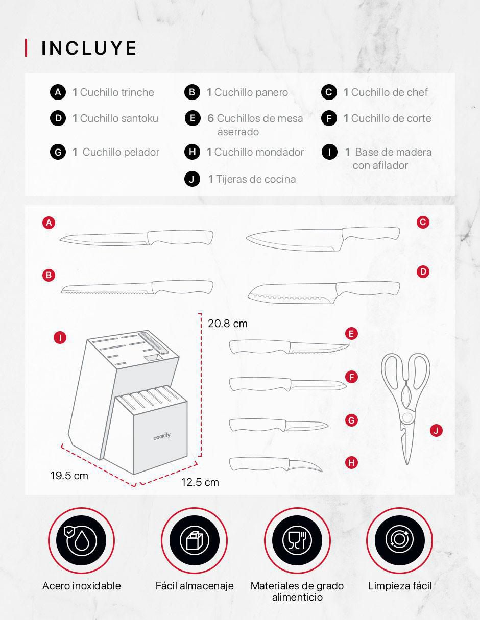 Set de cuchillos utilitario  15 piezas 5
