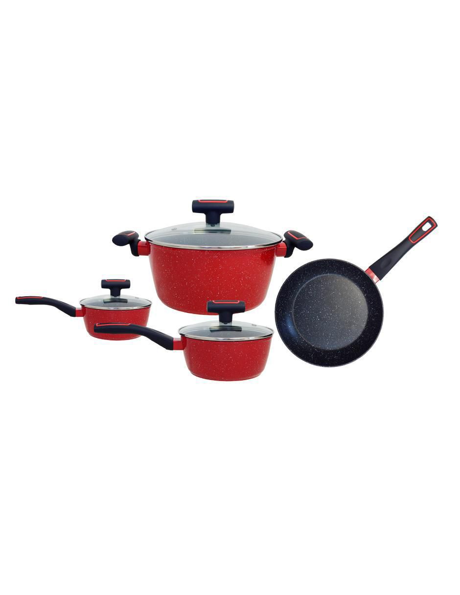 Batería de cocina de aluminio forjado antiadherente cerámica 7 piezas 1