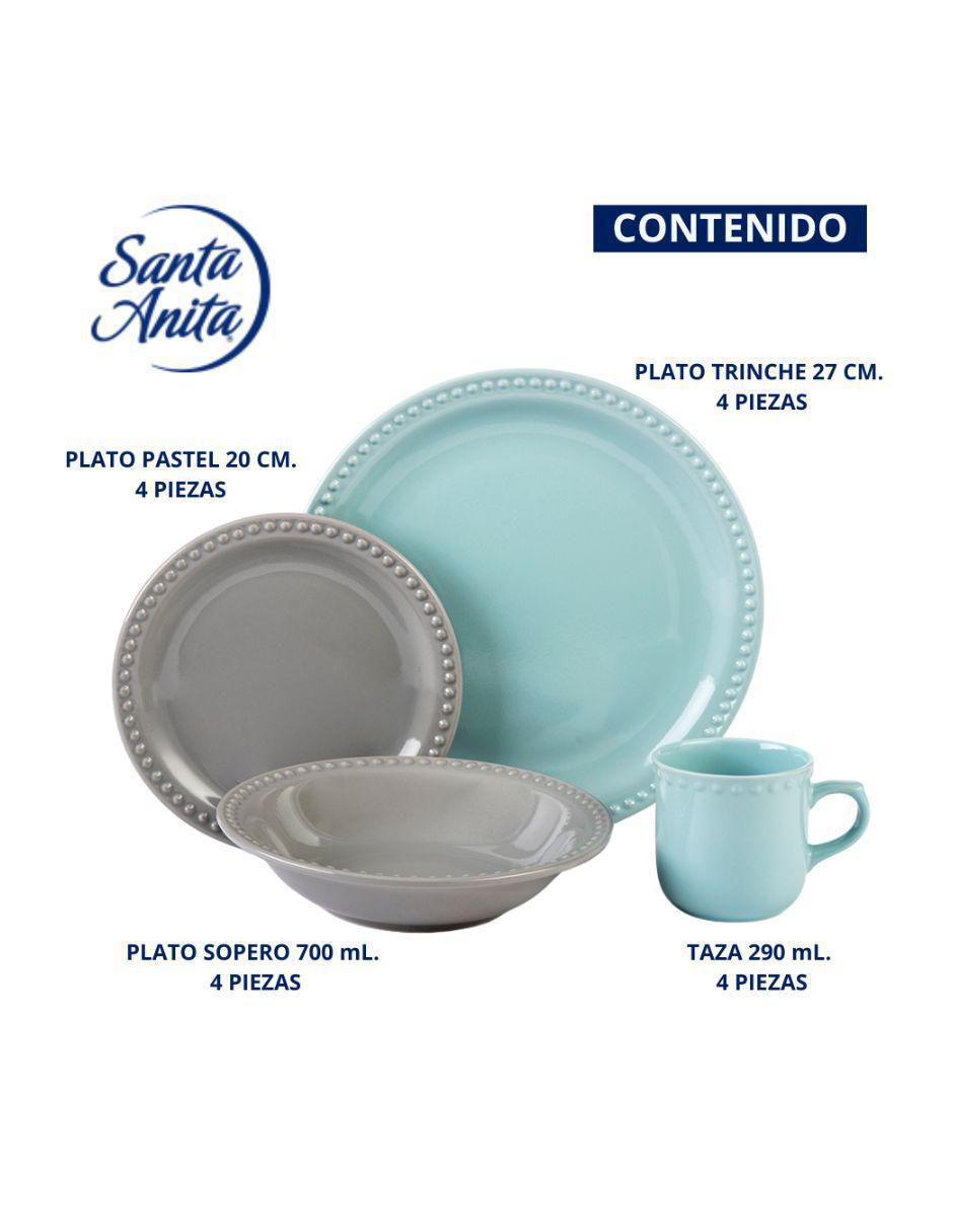 Vajilla cerrada mauve vintage de cerámica para 4 personas 6
