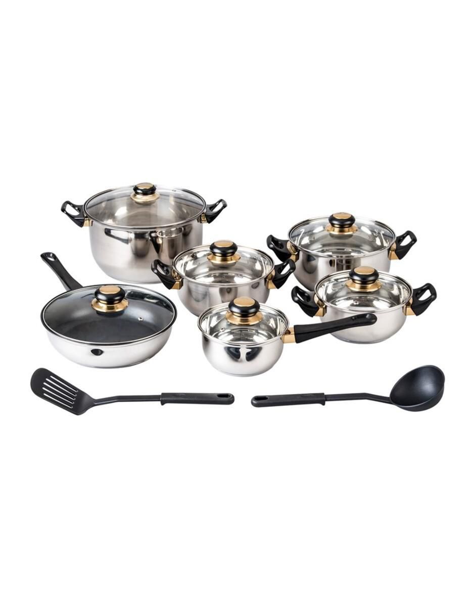 Batería de cocina Viena de acero inoxidable antiadherente convencional 14 piezas Batería de cocina Viena de acero inoxidable antiadherente convencional 14 piezas