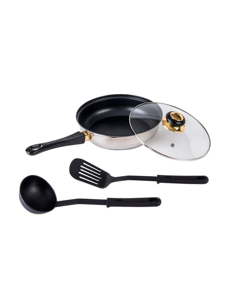 Batería de cocina Viena de acero inoxidable antiadherente convencional 14 piezas 5