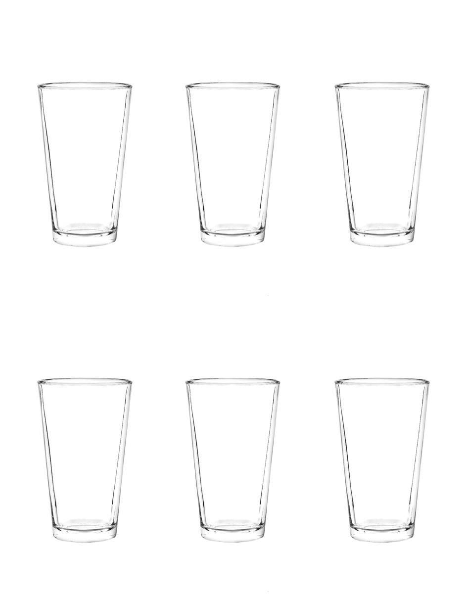 Set vasos de vidrio con 6 piezas