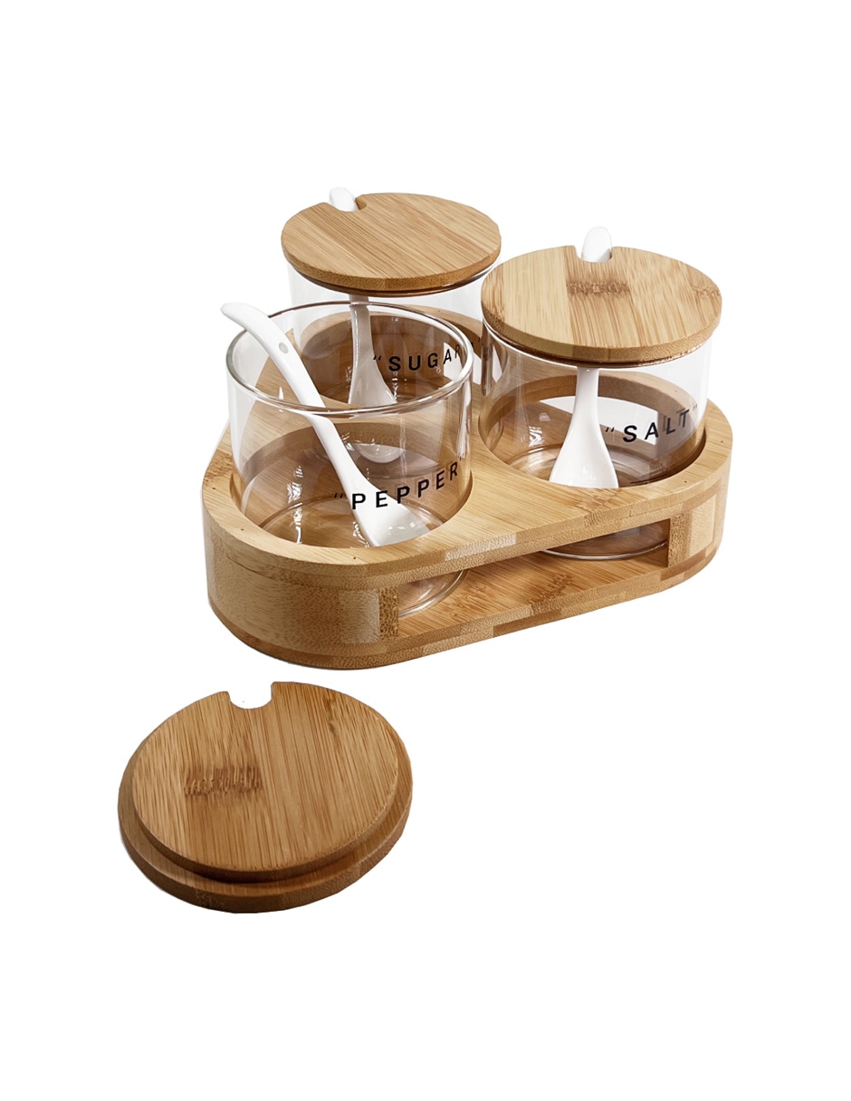 Set frasco de almacenamiento Meza de vidrio hermético 3