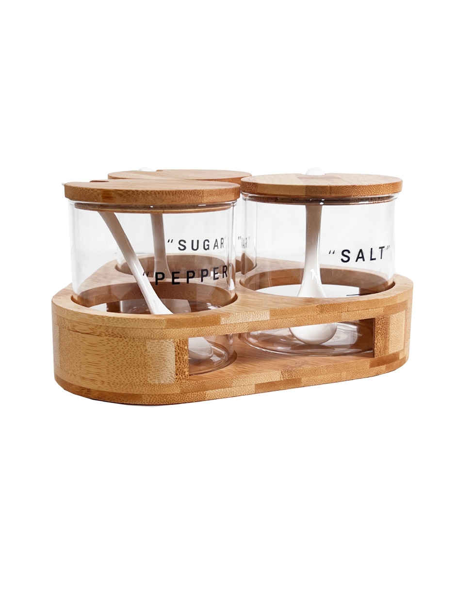 Set frasco de almacenamiento Meza de vidrio hermético 4