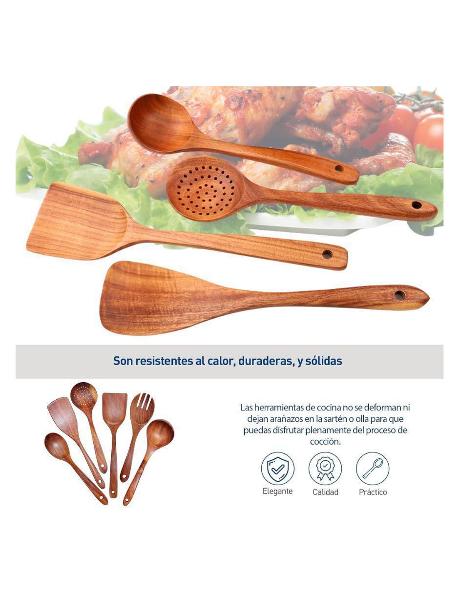 Cubiertos ensalada de madera 6 piezas 2