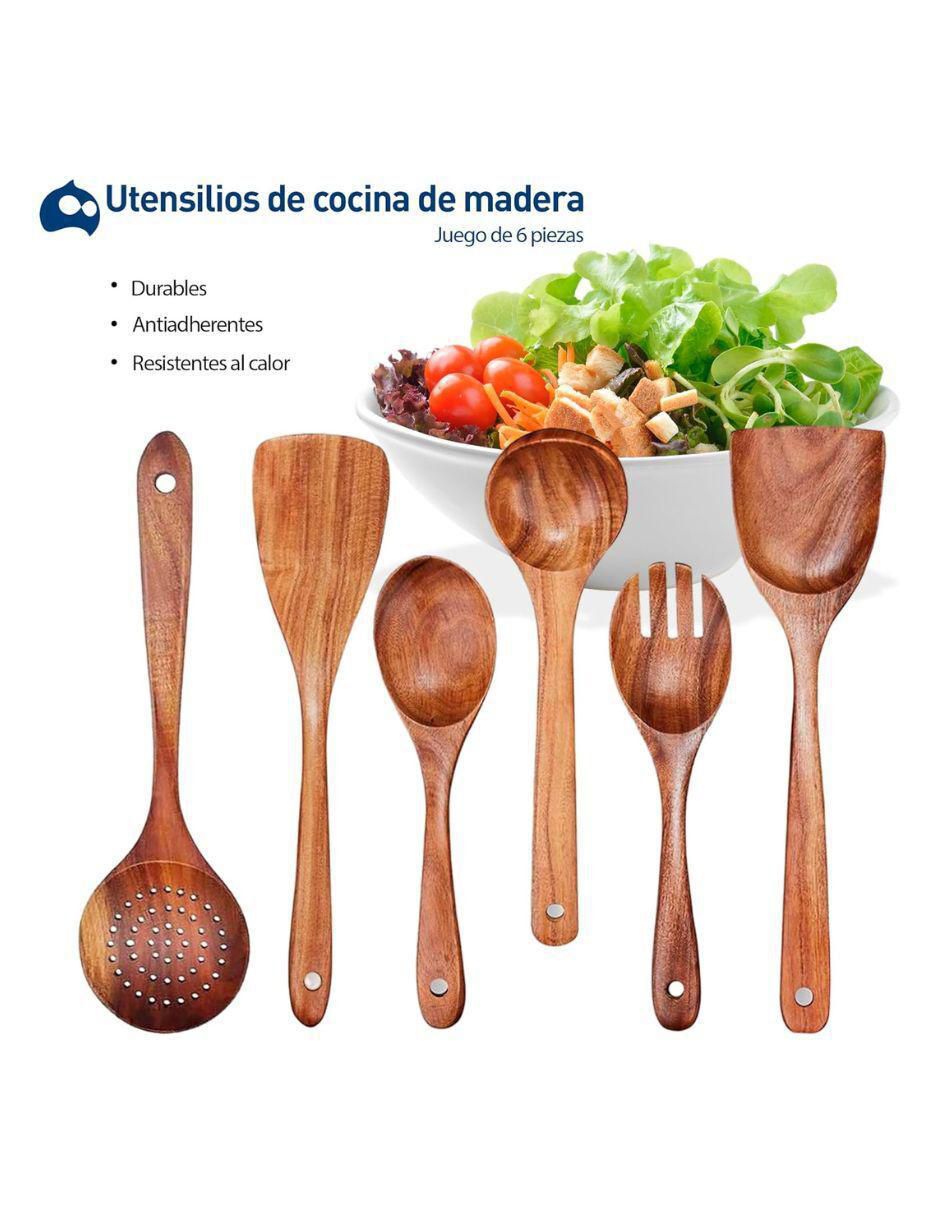 Cubiertos ensalada de madera 6 piezas 4