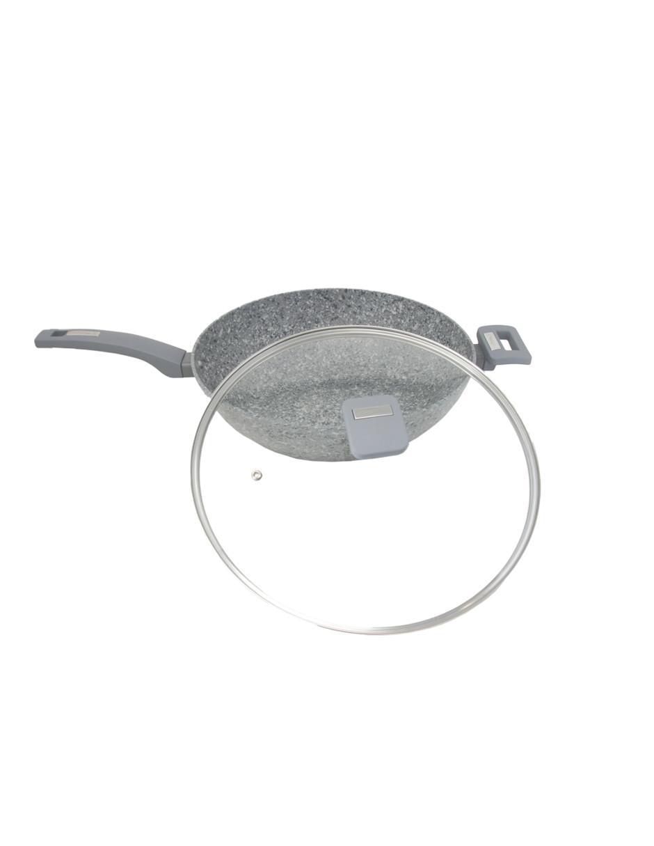 Sartén Wok con tapa de aluminio 2