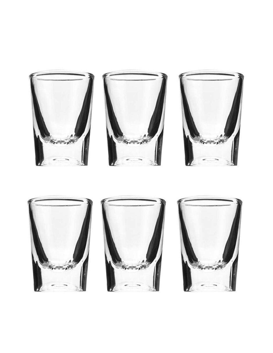 Set de tequileros de vidrio con 6 piezas