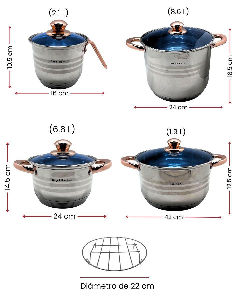 Batería de cocina de acero inoxidable antiadherente cerámica 13 piezas 4