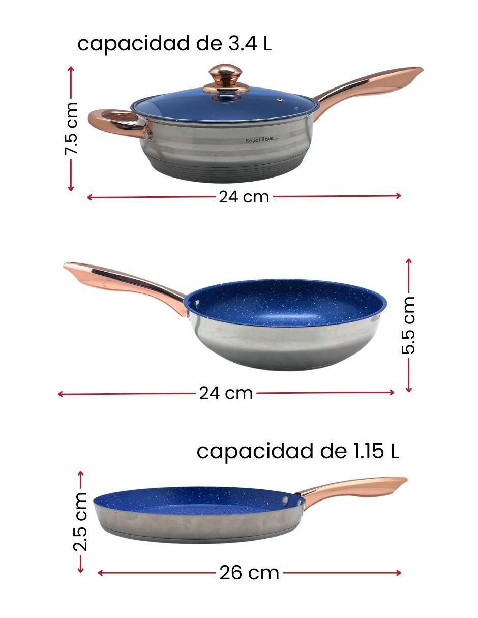 Batería de cocina de acero inoxidable antiadherente cerámica 13 piezas 5