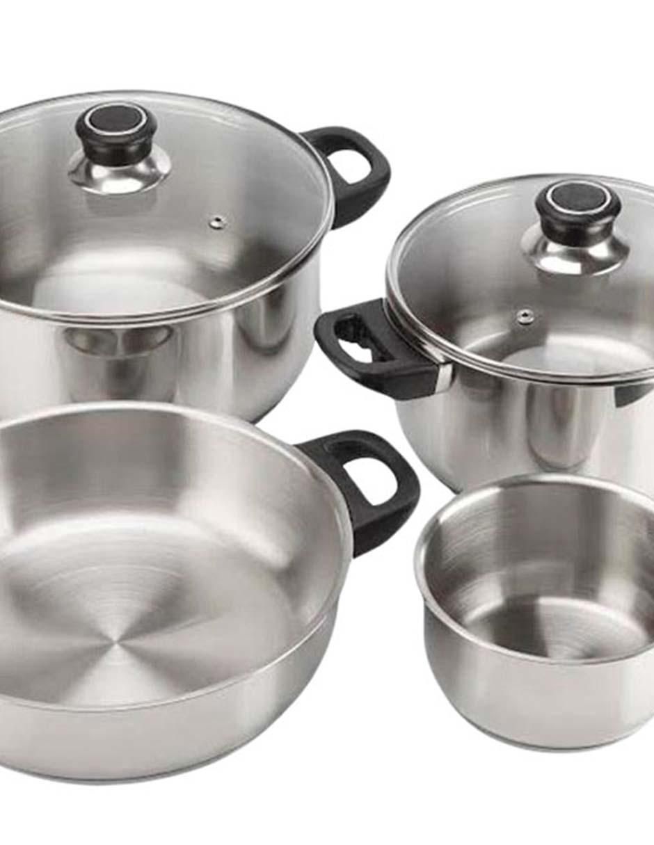 Batería de cocina de acero inoxidable antiadherente convencional 6 piezas 2
