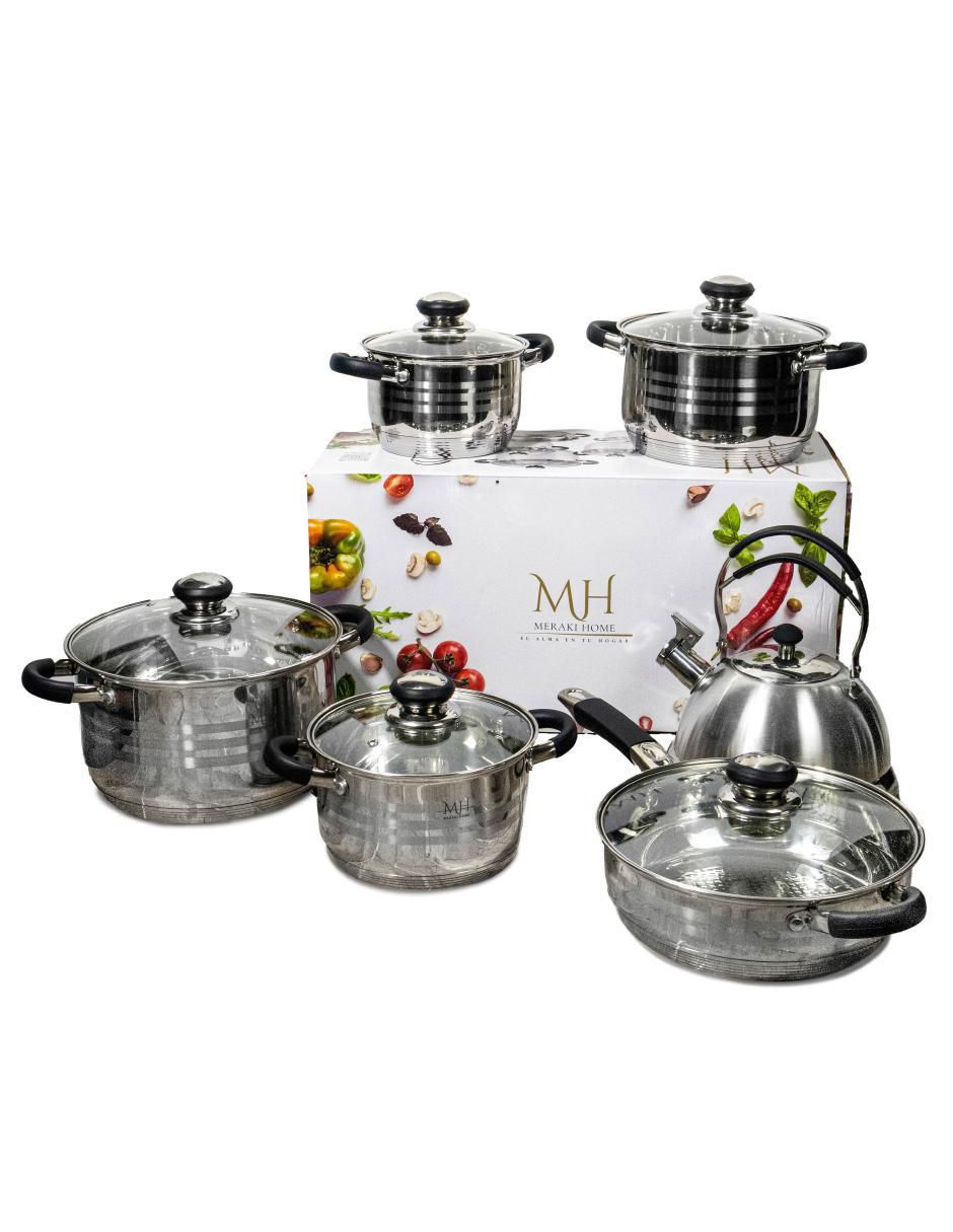 Batería de cocina Atenea de acero inoxidable 12 piezas 2
