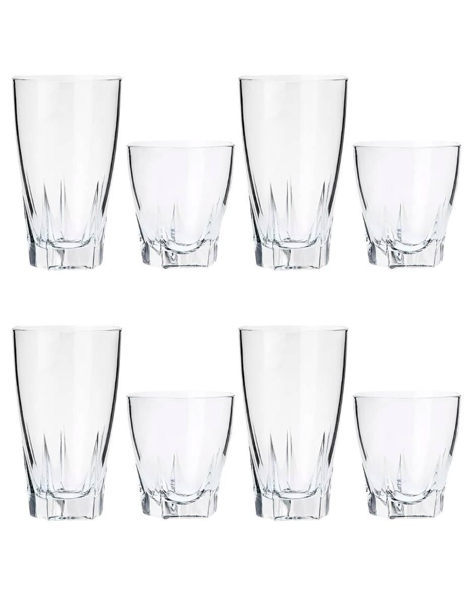 Set vasos Camelot de vidrio con 8 piezas