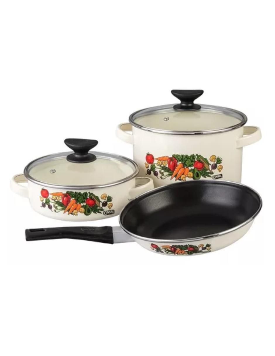 Batería de cocina Armenia de acero vitrificado antiadherente sin PFOA 7 piezas 2