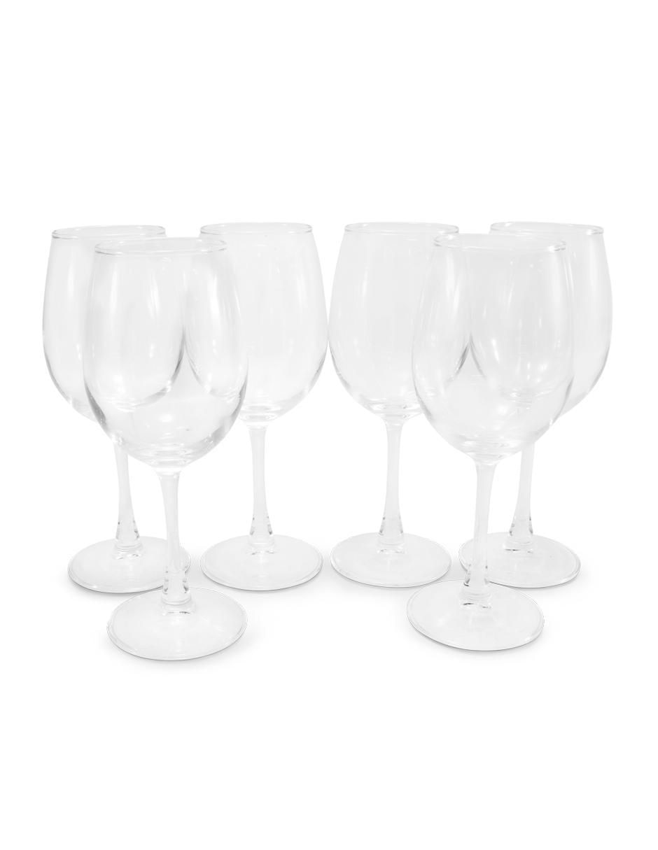 Set de copas para vino tinto de vidrio 6