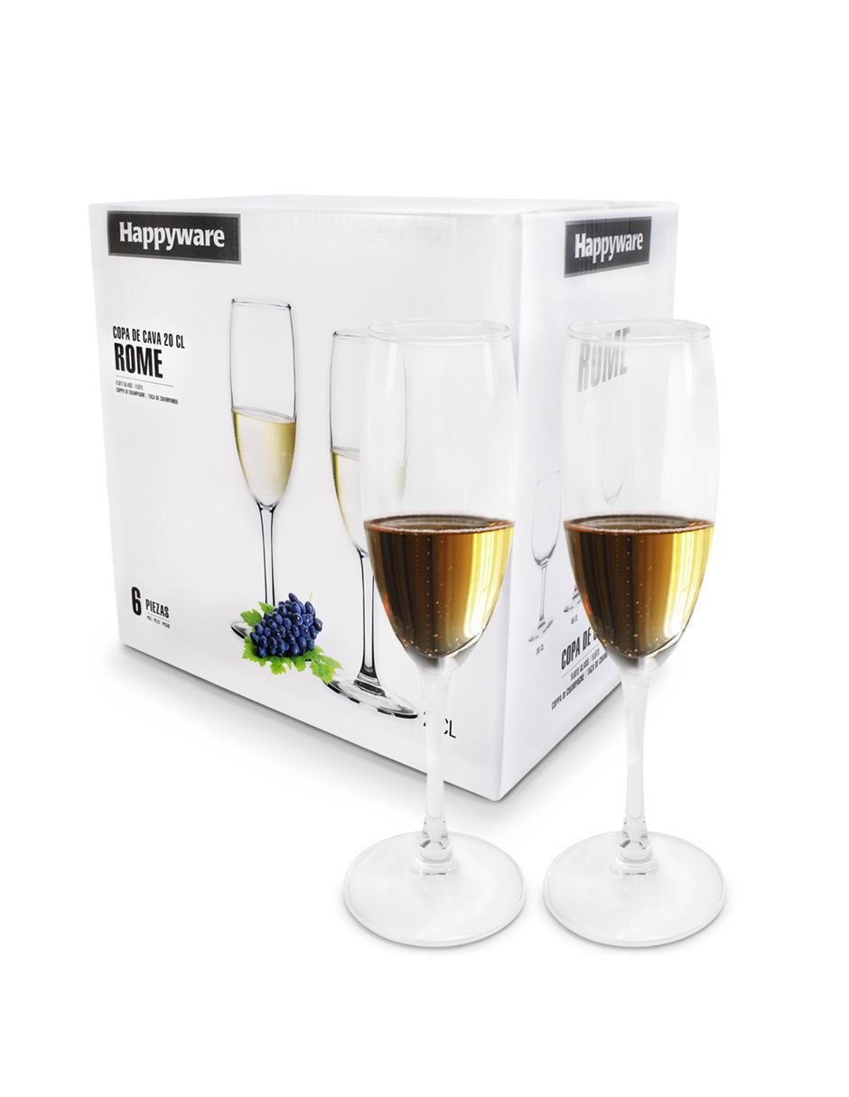 Set de copas para champán de vidrio