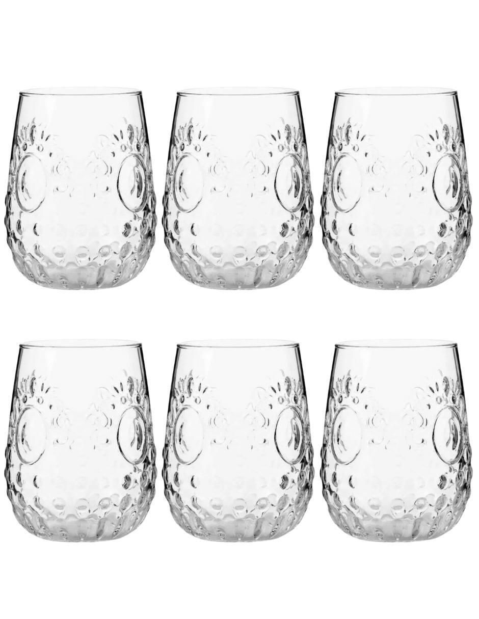 Set vasos Baroque de vidrio con 6 piezas