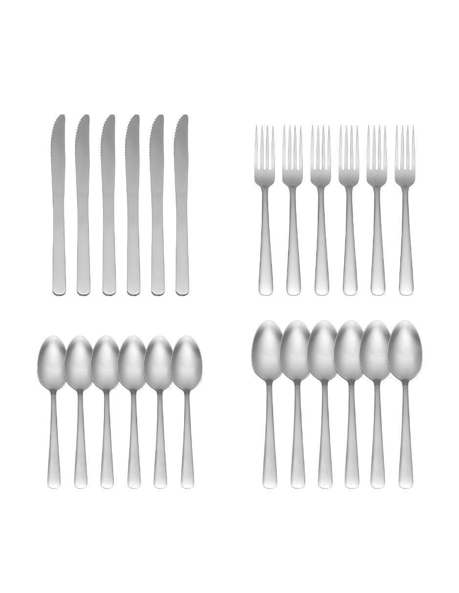 Set cubiertos Malva de acero inoxidable 24 piezas