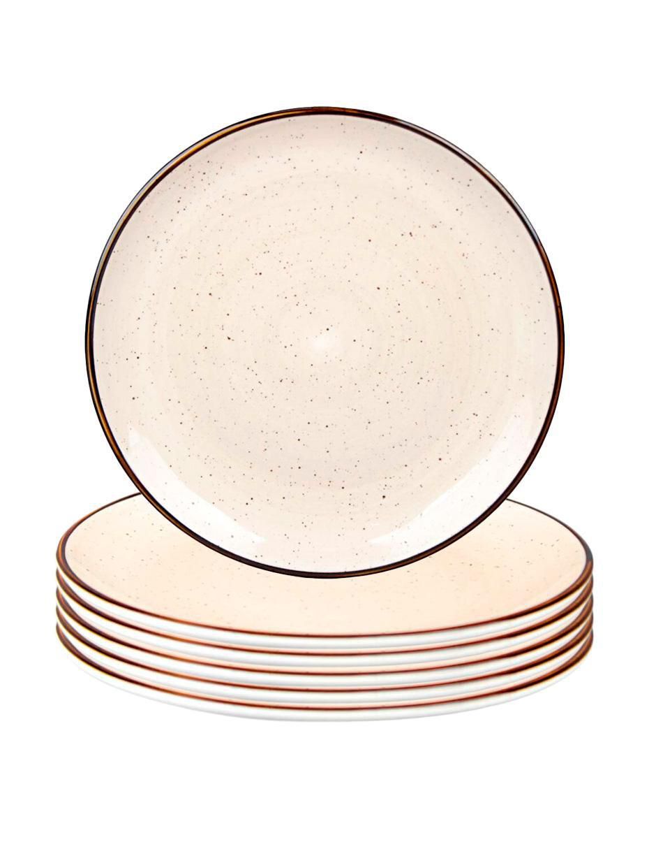 Plato postre de porcelana 6 piezas 1