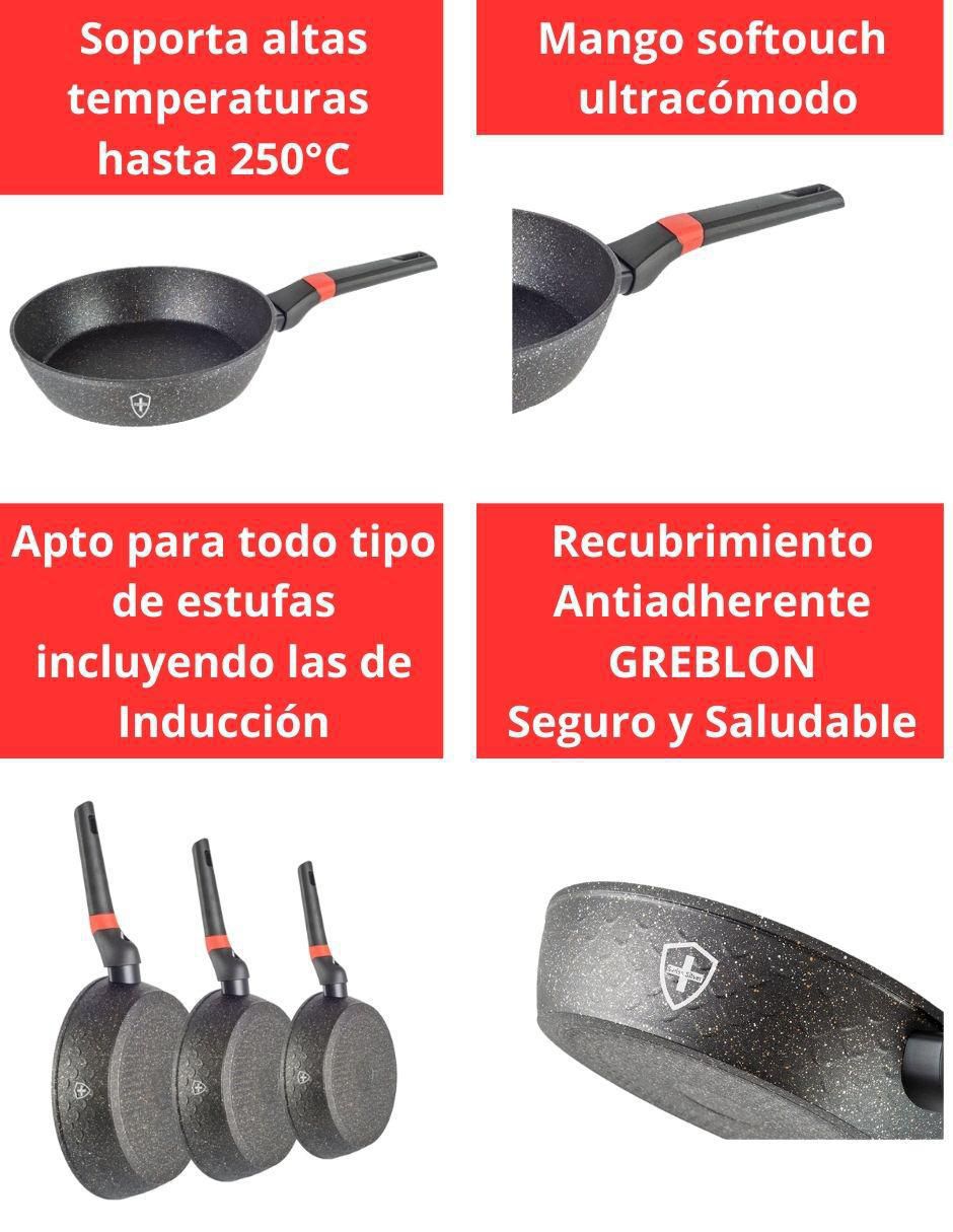 Set de sartenes Marmol de aluminio 3 piezas 2