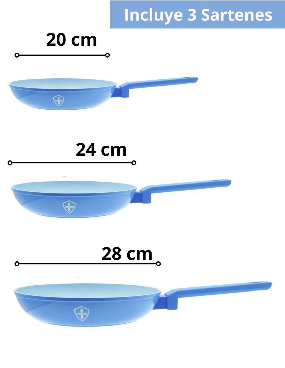 Set de sartenes Mármol de aluminio esmaltado 3 piezas 3