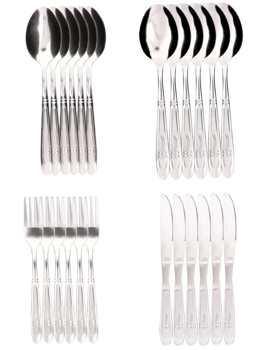 Set cubiertos de acero inoxidable 24 piezas