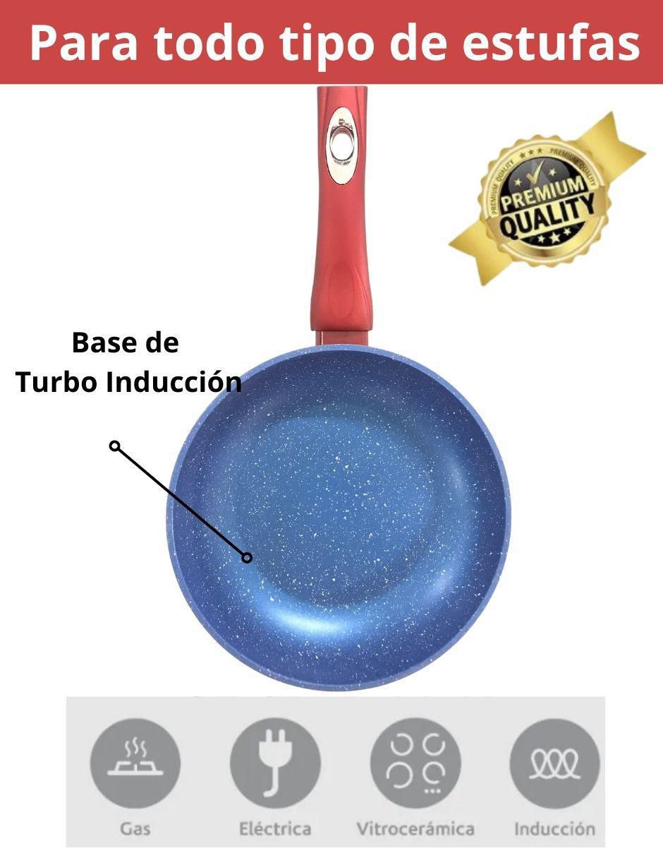 Set de sartenes Silver Blue Red de aluminio 3 piezas 5