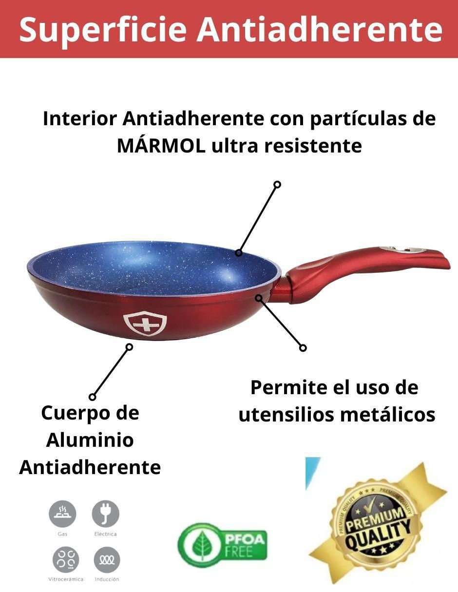 Set de sartenes Silver Blue Red de aluminio 3 piezas 6