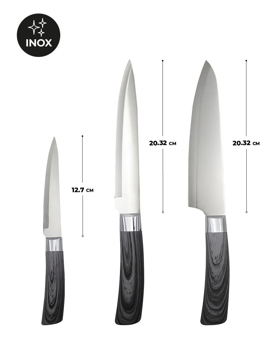 "set de cuchillos/cuchillo" varios queen sense sin familia 3 piezas "piezas"
