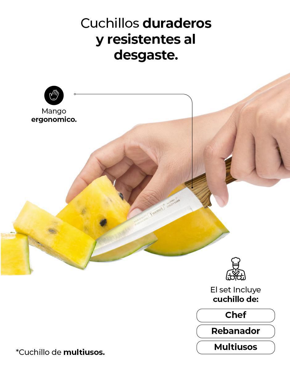 Set de cuchillos utilitario  3 piezas 3