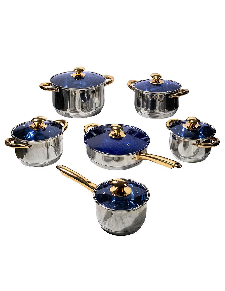 Batería de cocina Santorini de acero inoxidable antiadherente convencional 12 piezas Batería de cocina Santorini de acero inoxidable antiadherente convencional 12 piezas