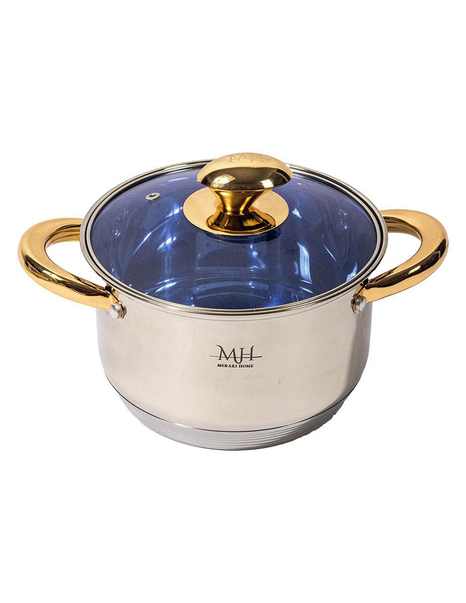 Batería de cocina Santorini de acero inoxidable antiadherente convencional 12 piezas 6